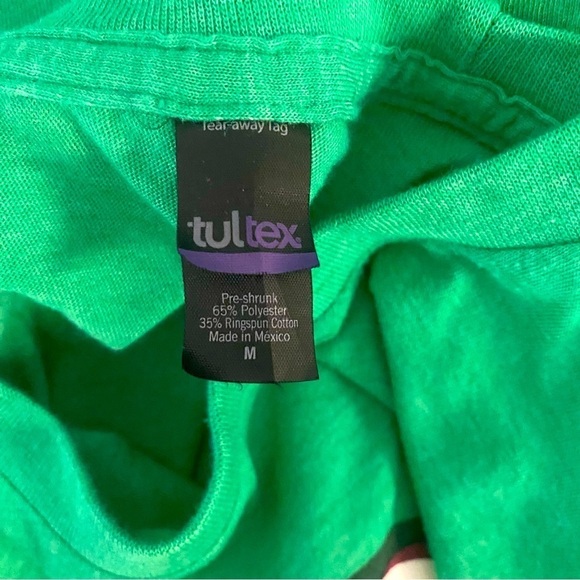 Tultex Nintendo Astros “Woo” Mushroom Super Mario Shirt Medium Green Soft Tee - Picture 4 of 6